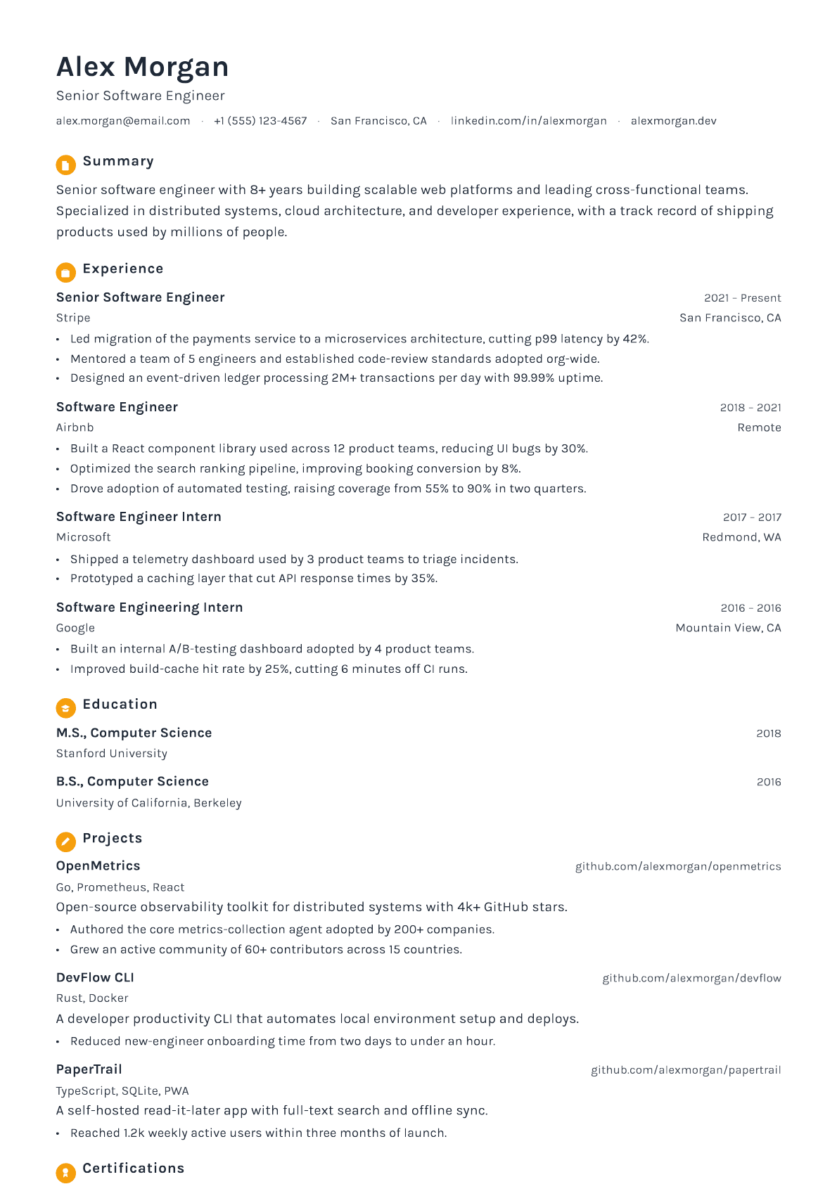 Customer Success Coordinator resume template