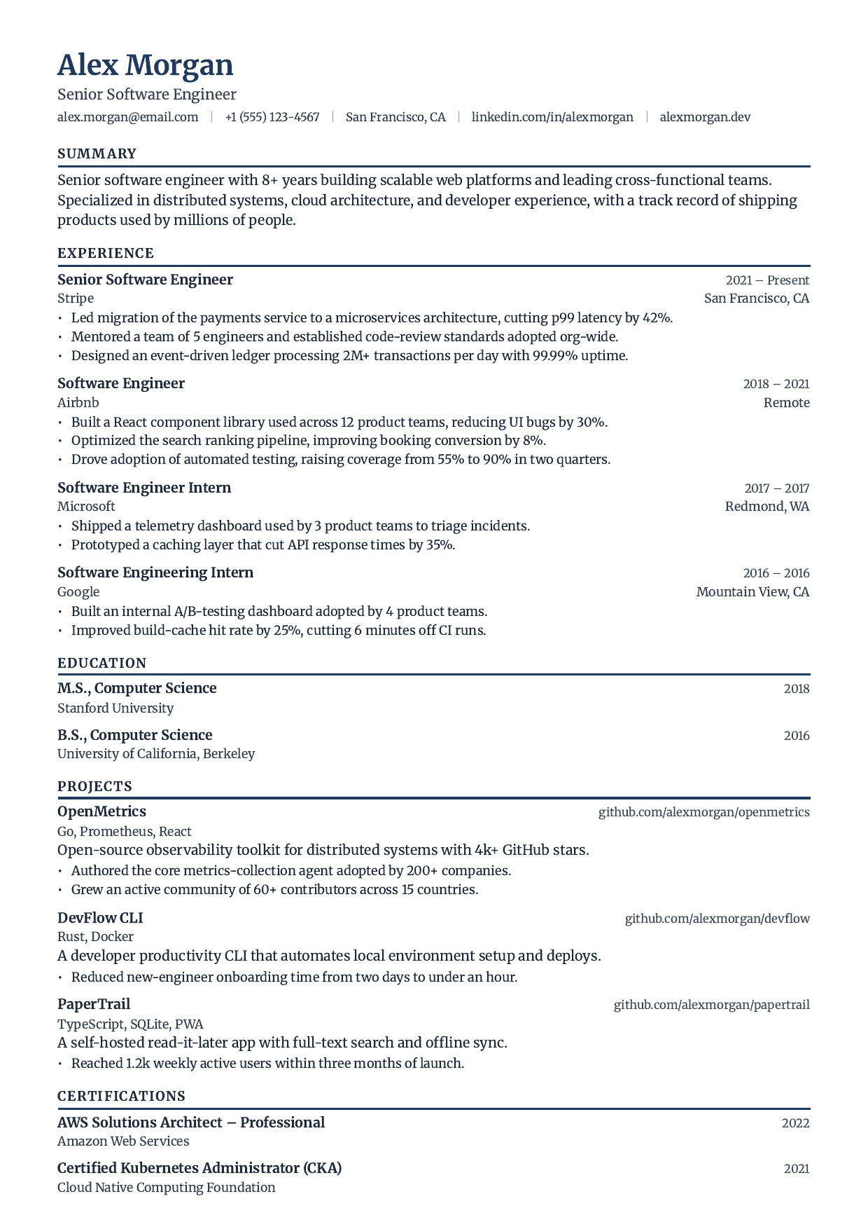 Senior Accountant resume template