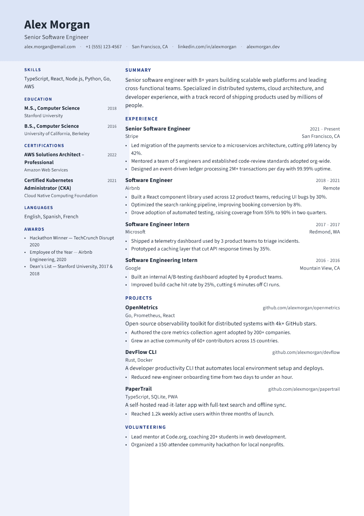 Program Manager resume template