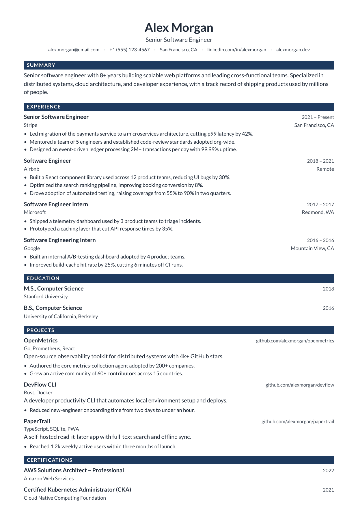 General Manager resume template