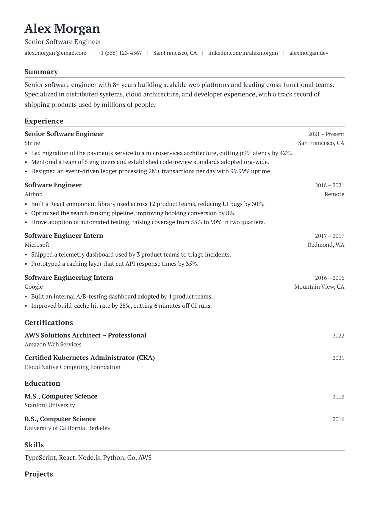 Certified Nursing Assistant resume template