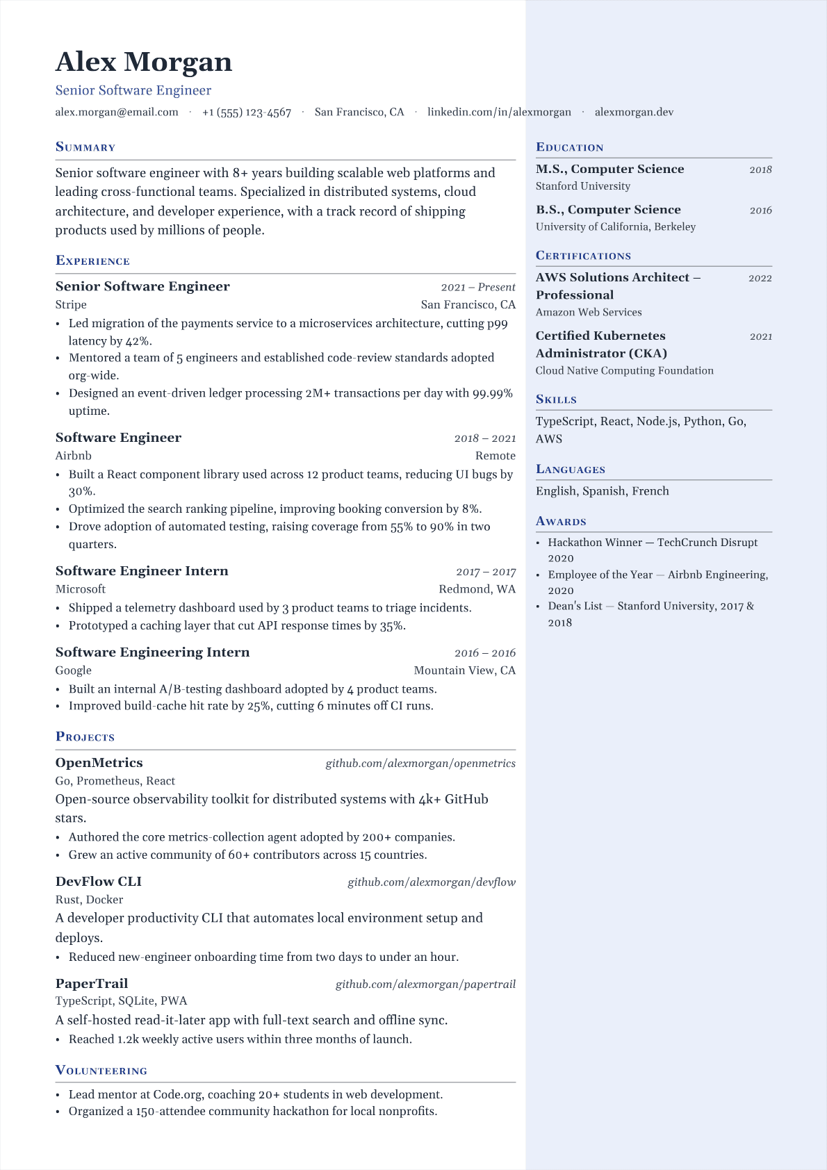 Senior Corporate Counsel resume template