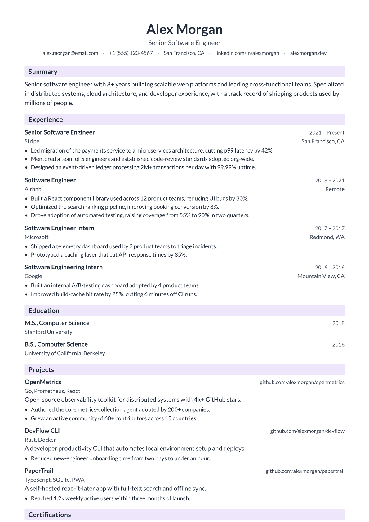 High School Teacher resume template