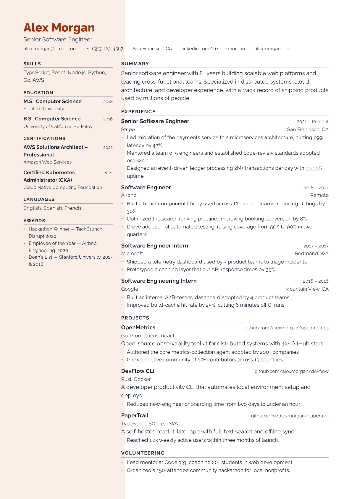 Industrial Designer resume template
