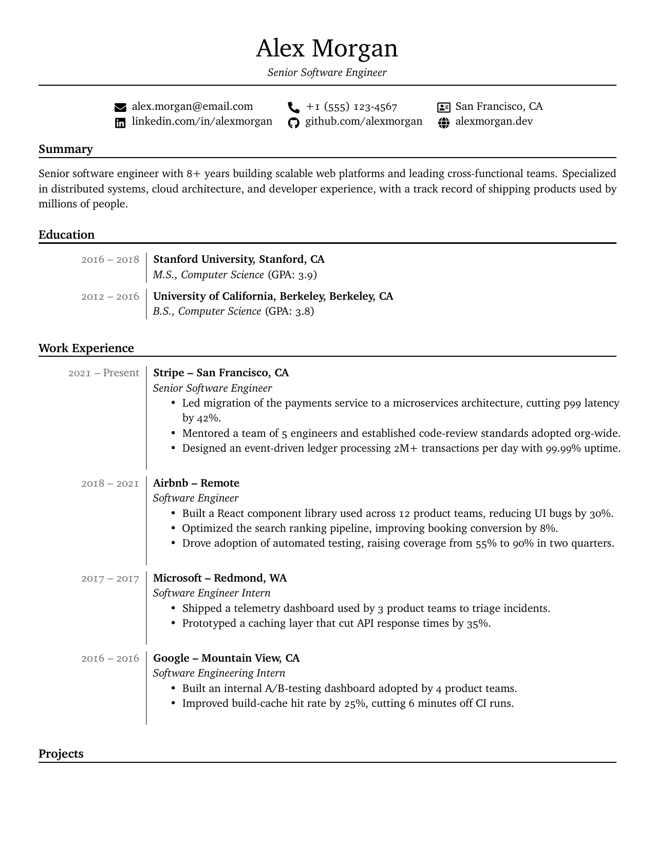 Retail Manager resume template