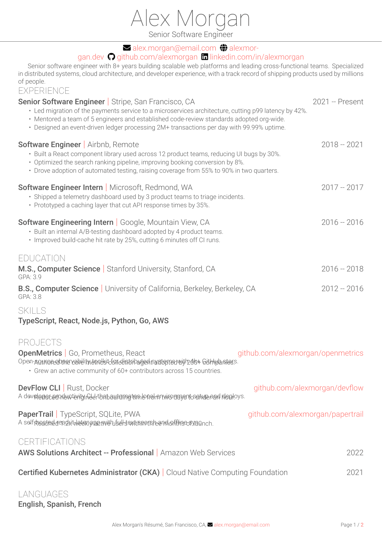 Pharmacist resume template