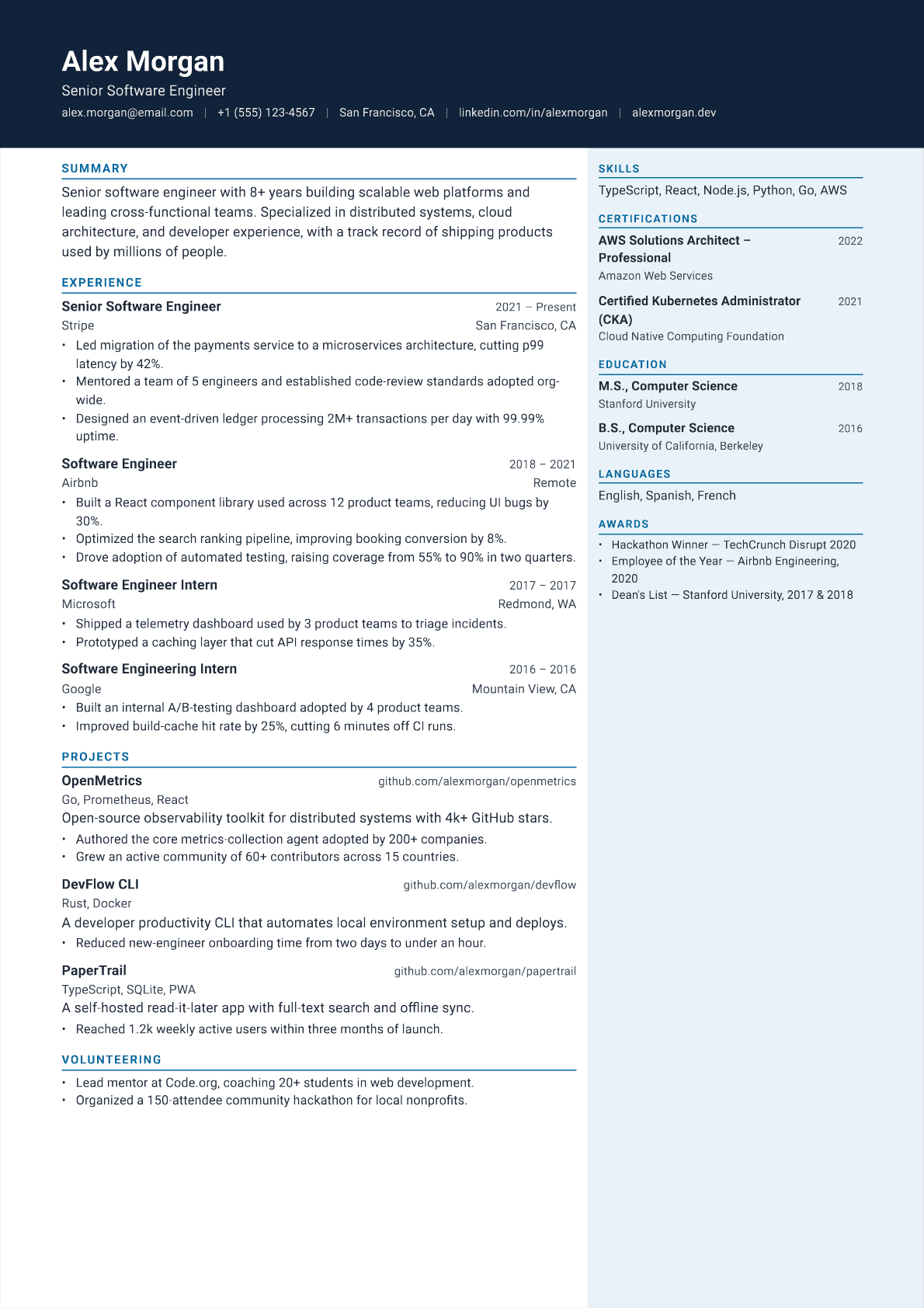 Director of Fleet Operations resume template