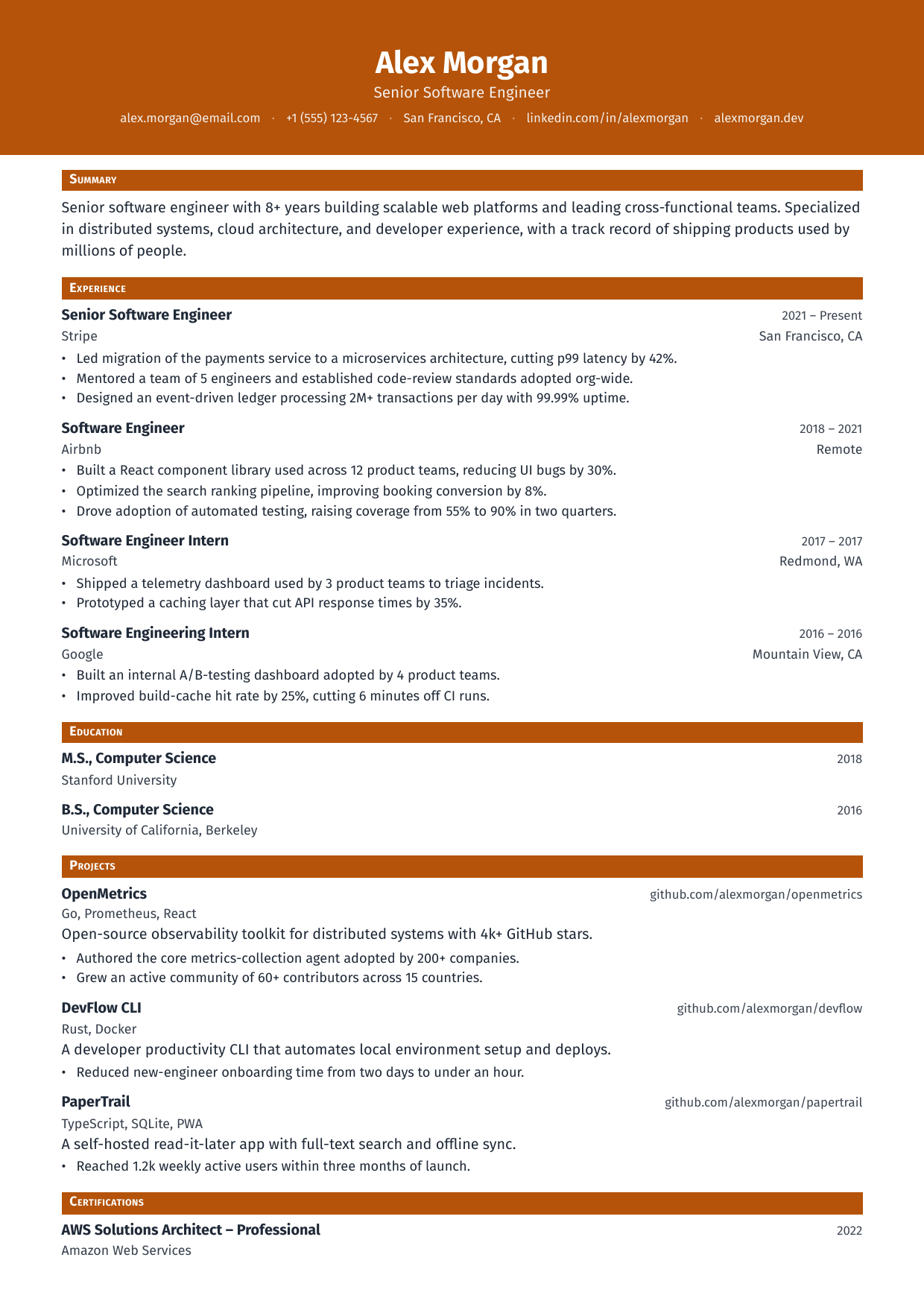 Sous Chef resume template
