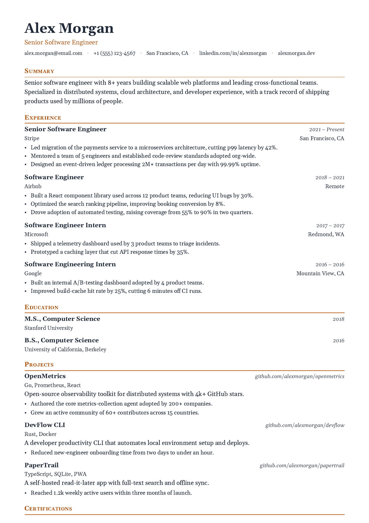 Business Development Manager resume template