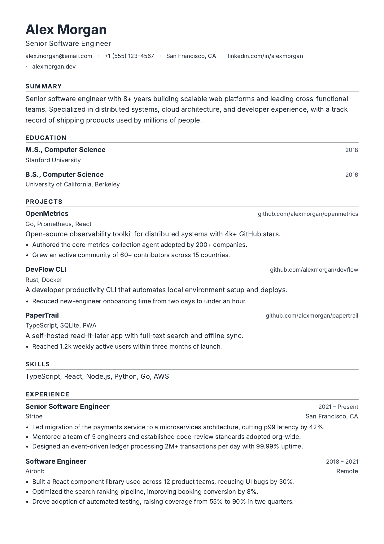 Graduate Trainee resume template