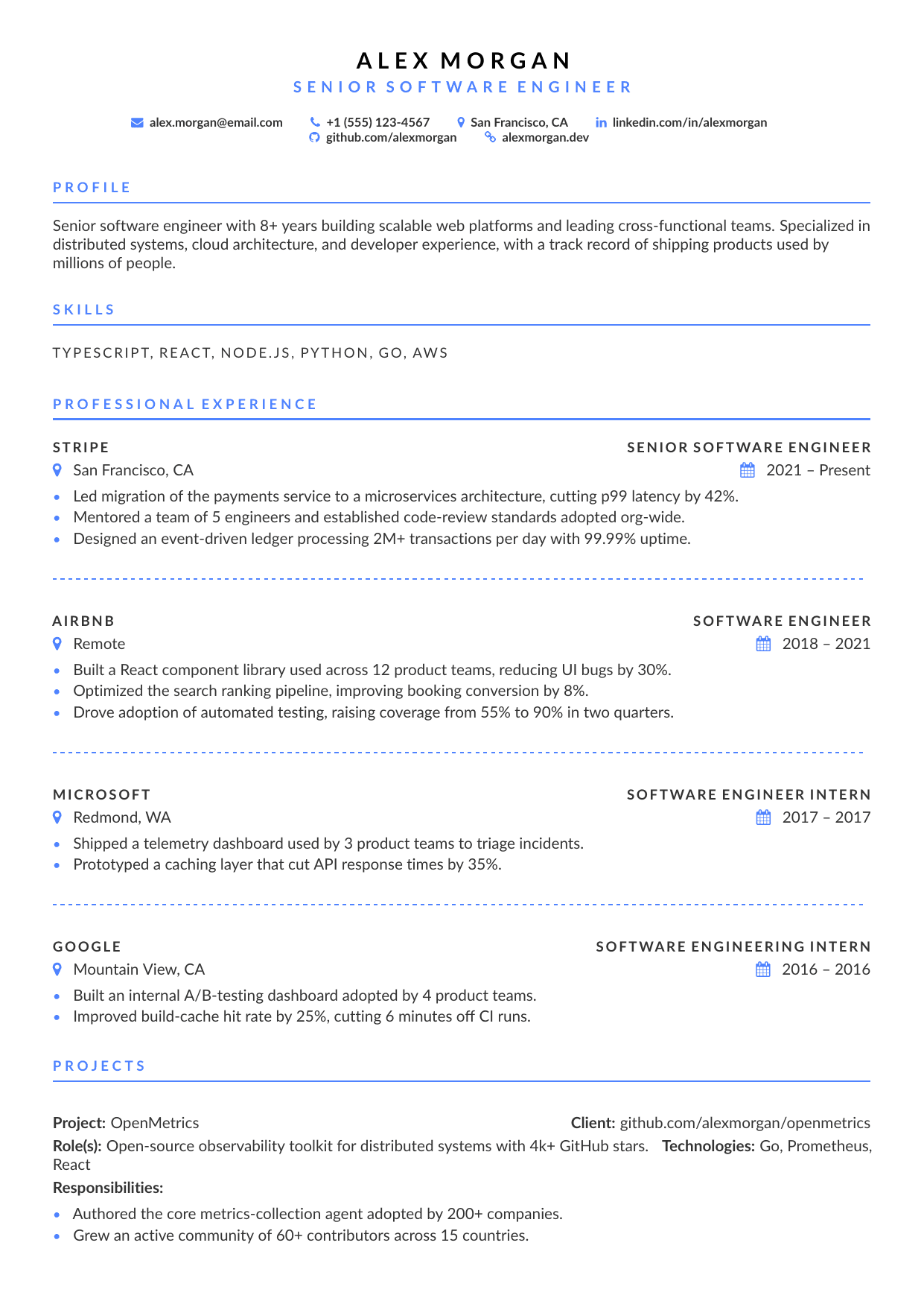 Marketing Consultant LaTeX resume template