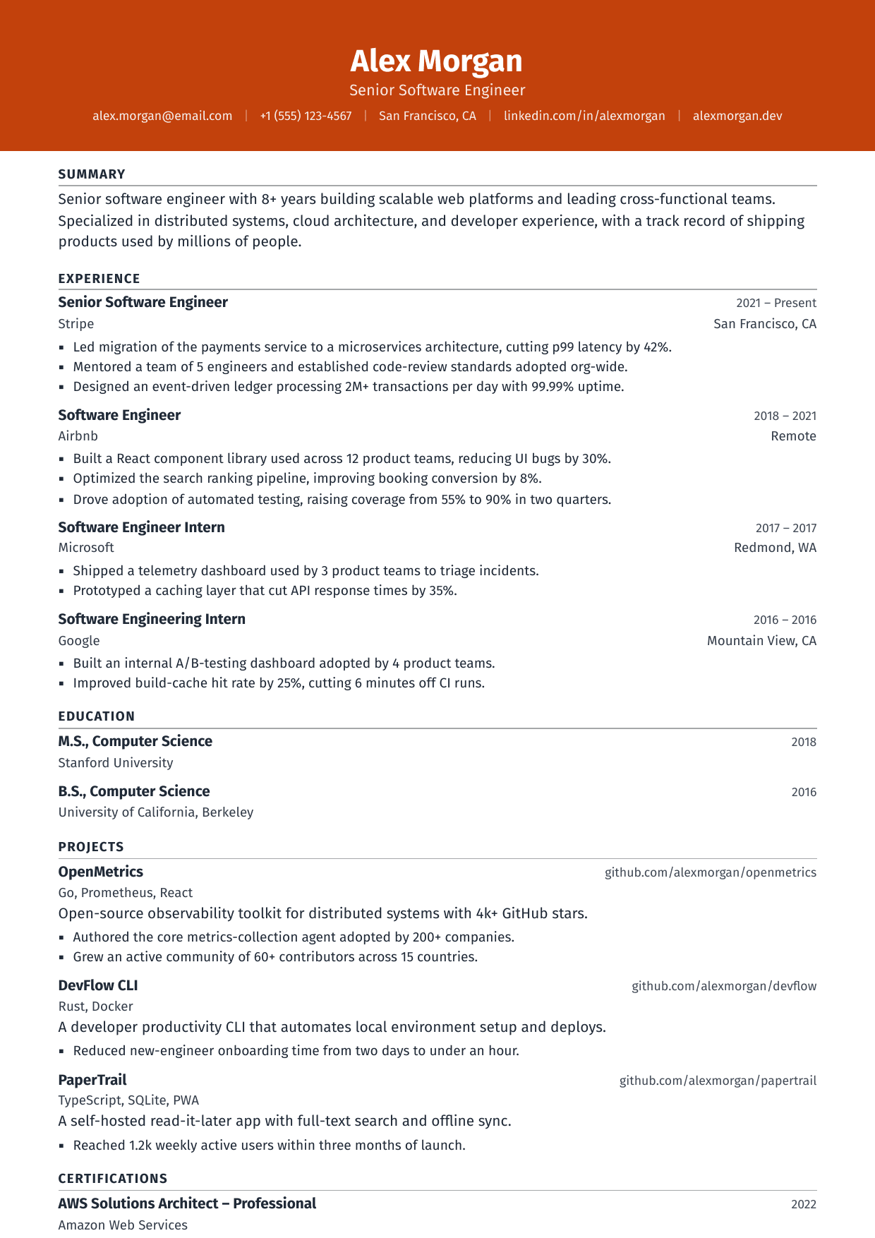 Supply Chain Analyst resume template
