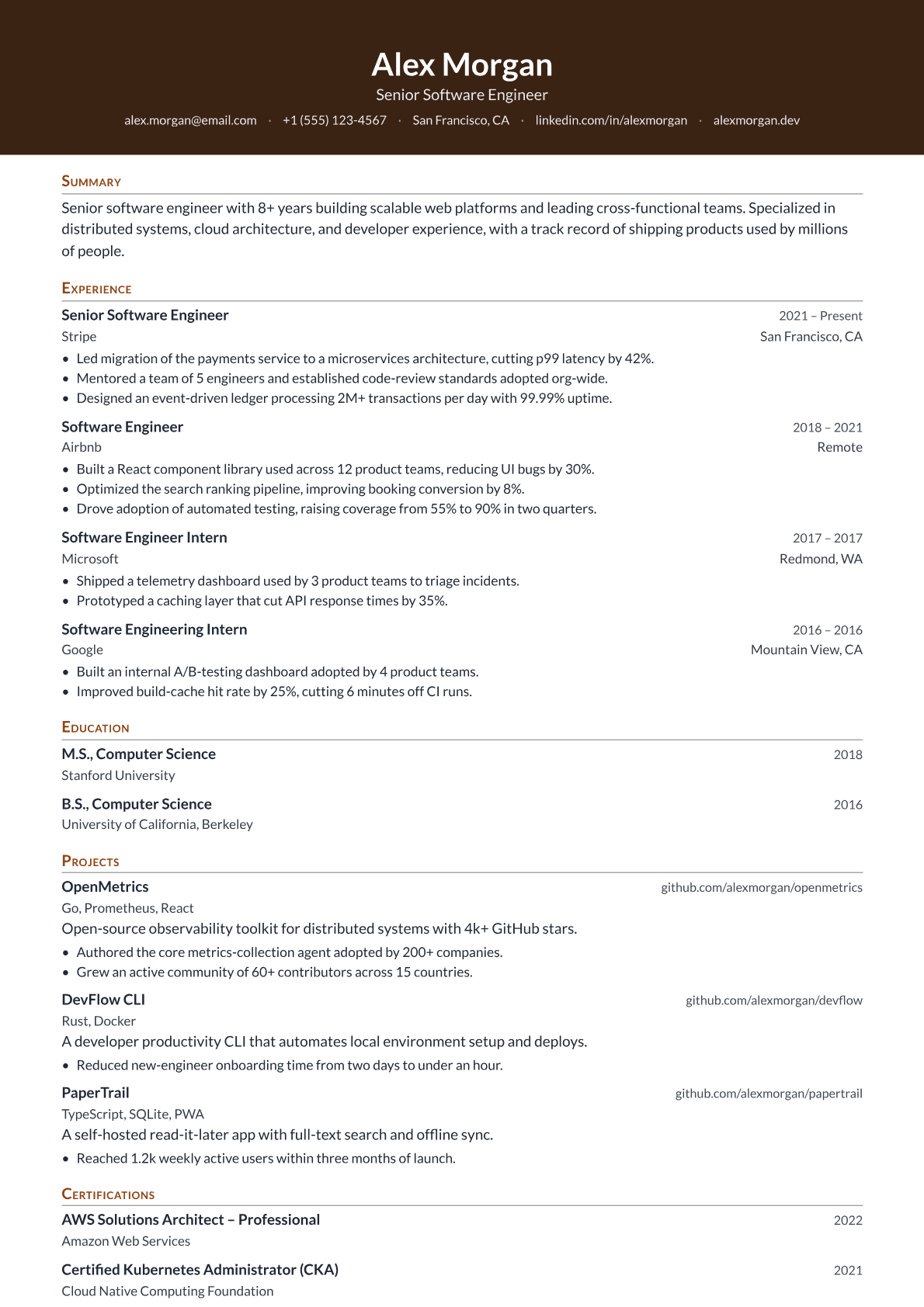 Director of Food and Beverage resume template
