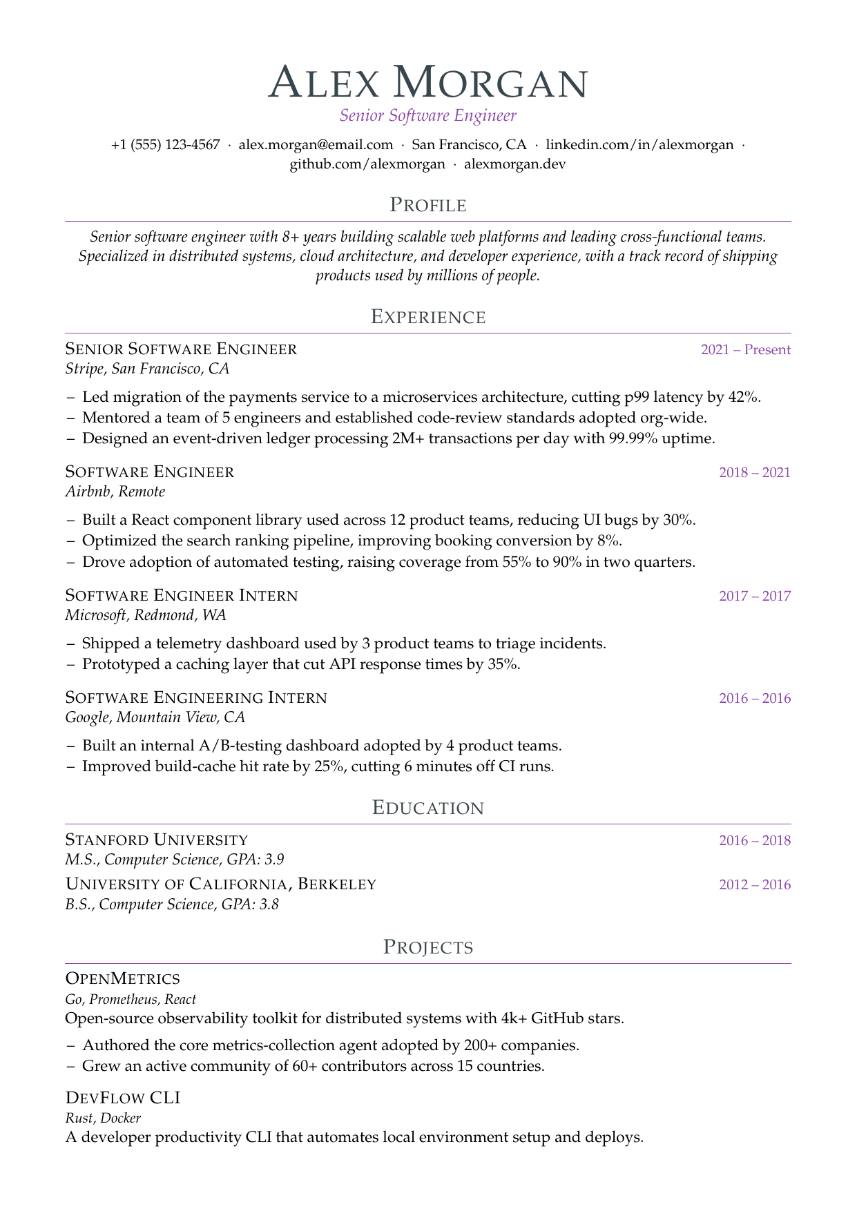 Friggeri CV LaTeX resume template