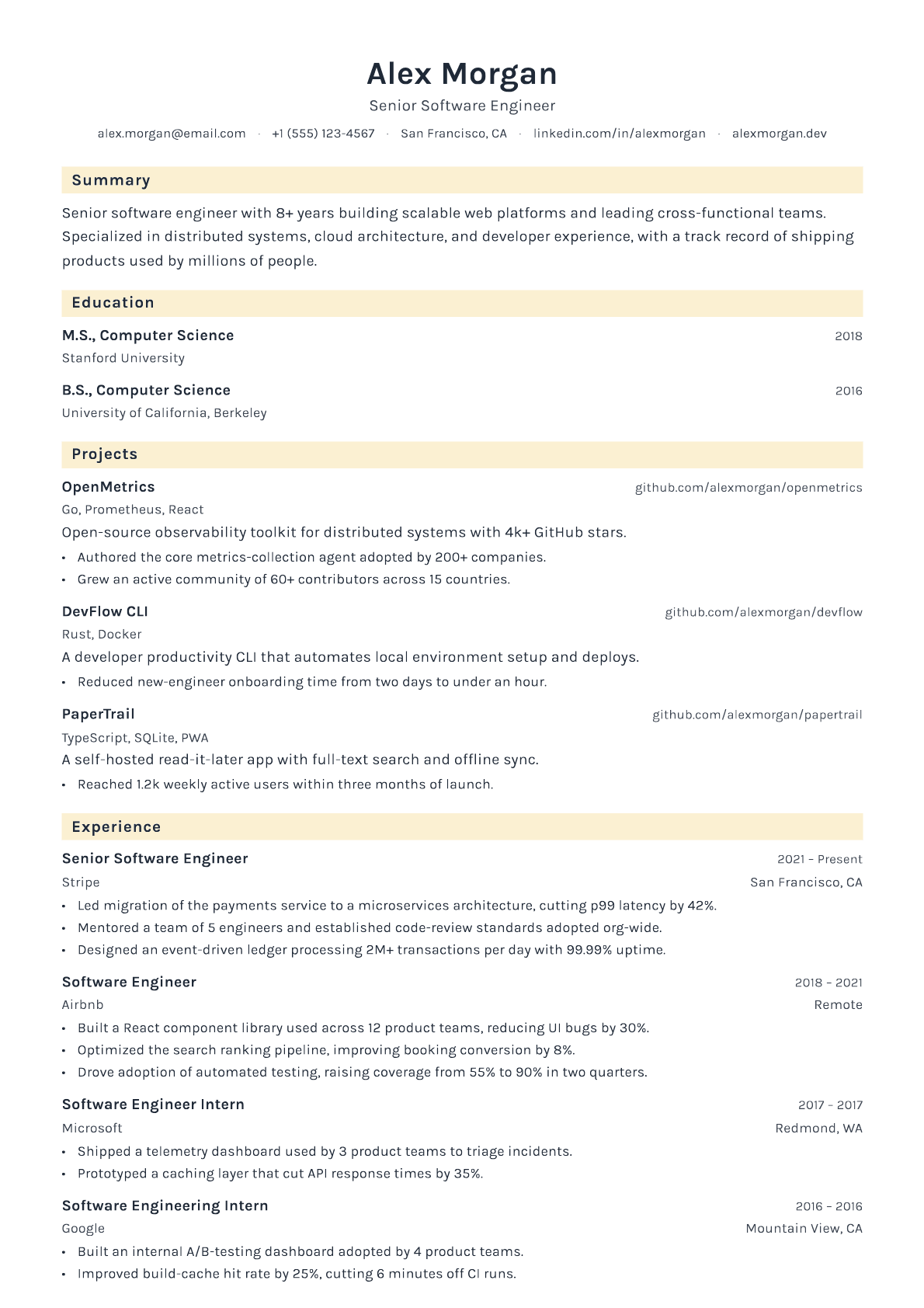 Food Service Assistant resume template