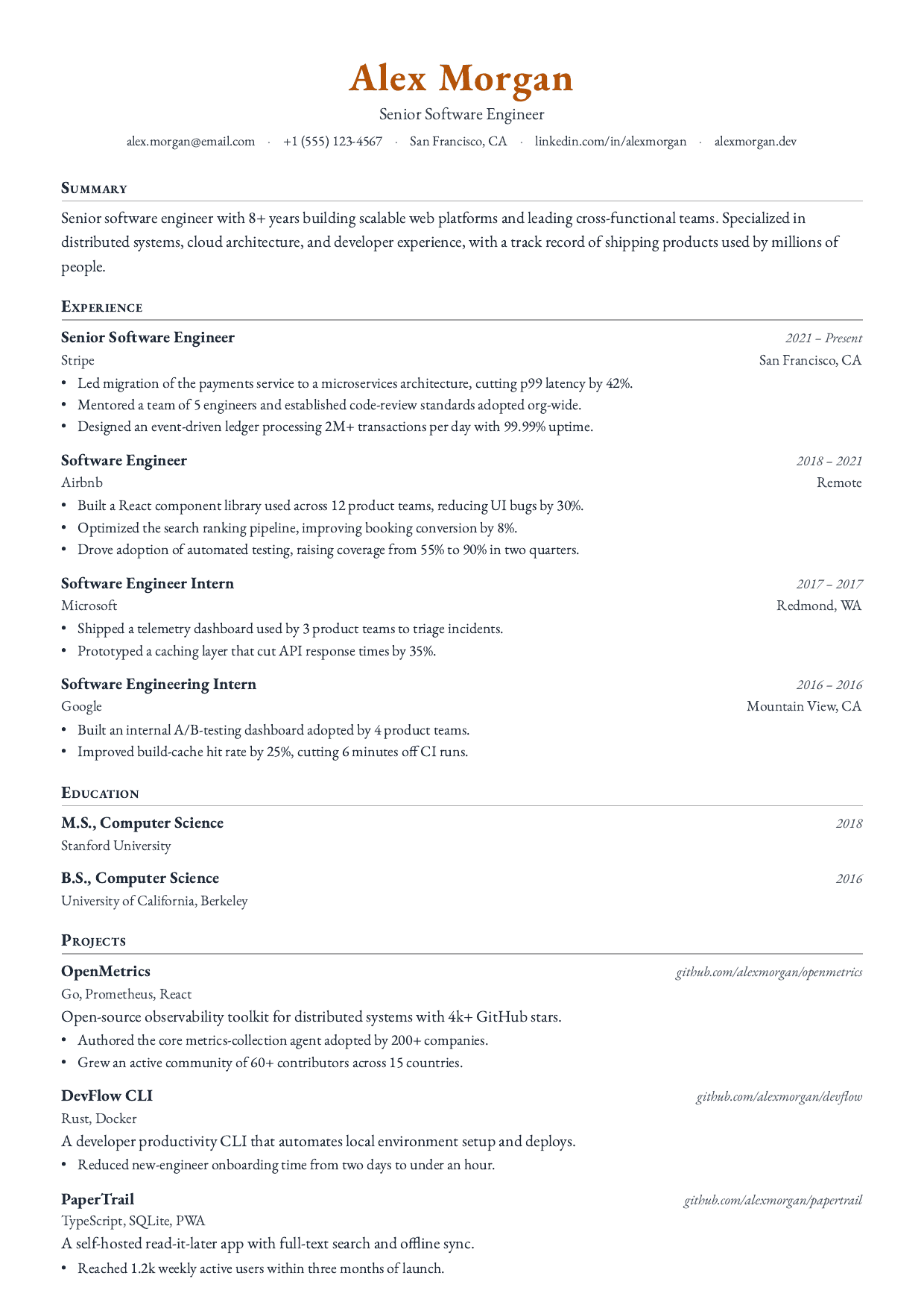 Retail Store Manager resume template