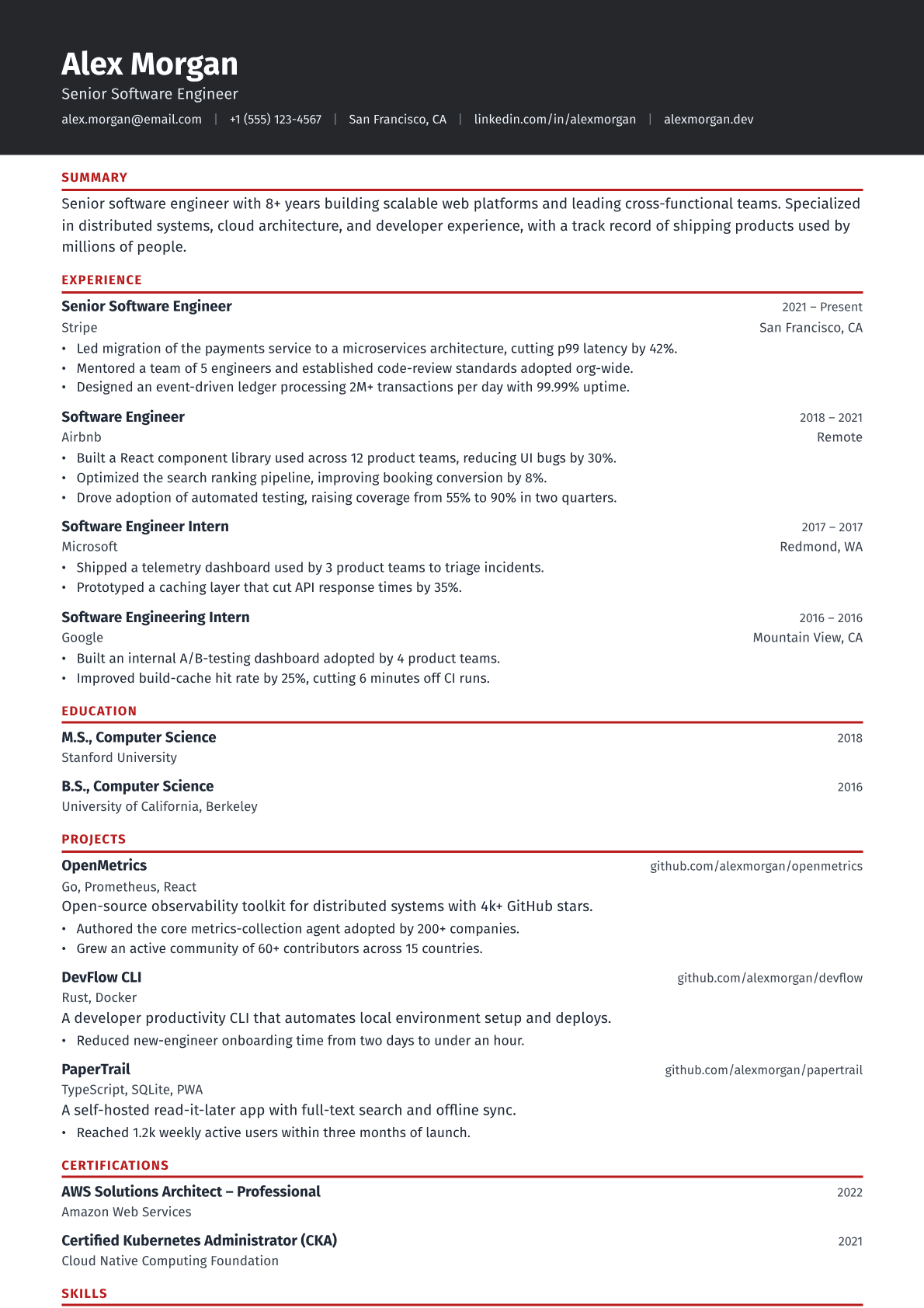 Head of Sales resume template