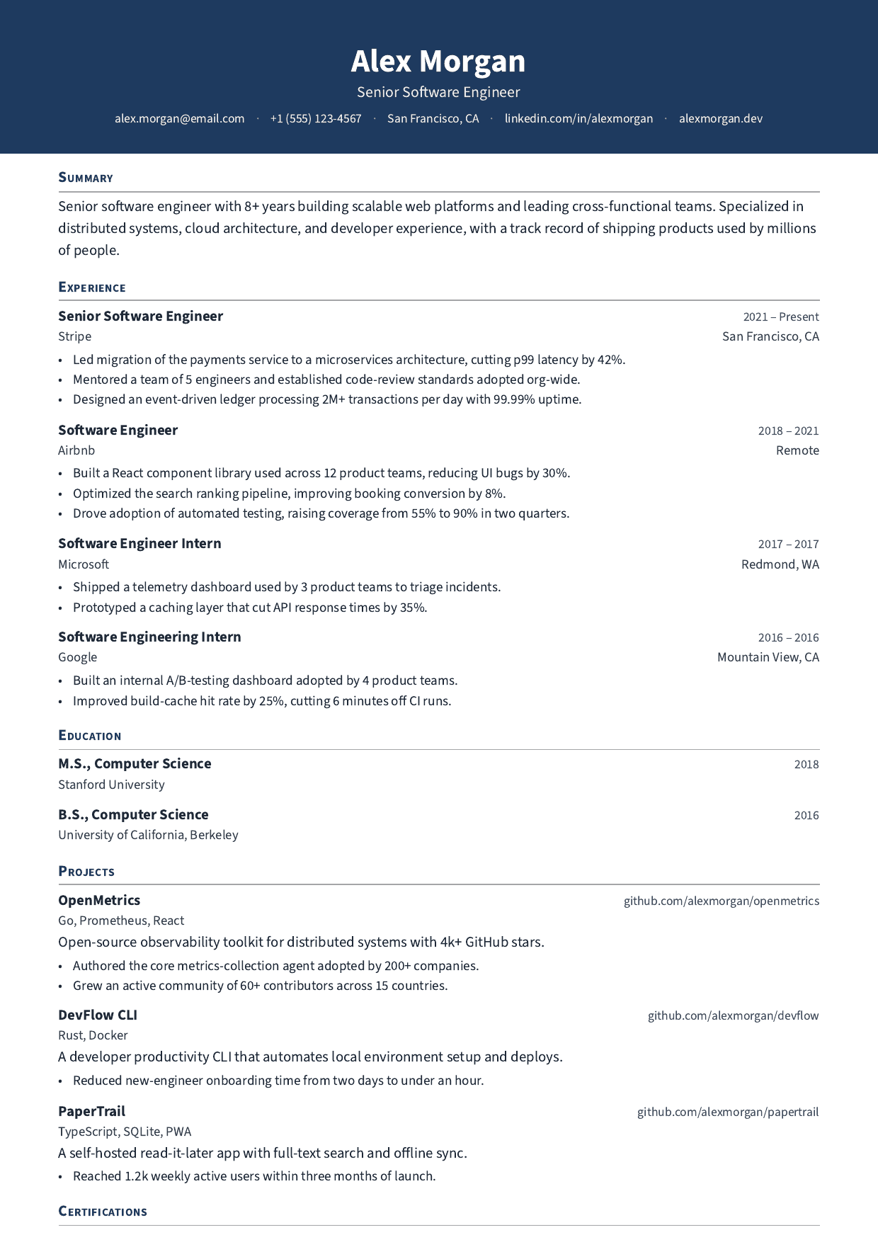 Logistics Operations Manager resume template