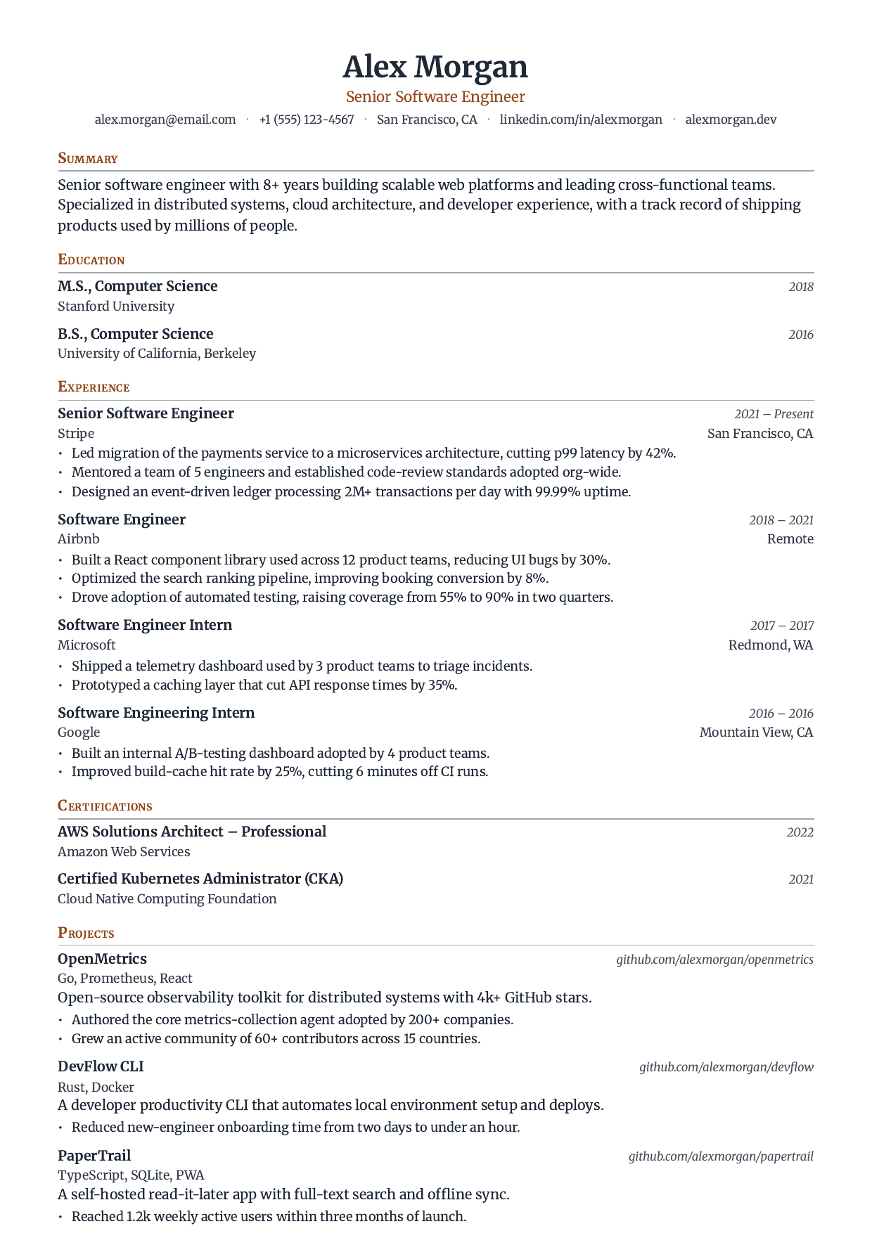 School Principal resume template