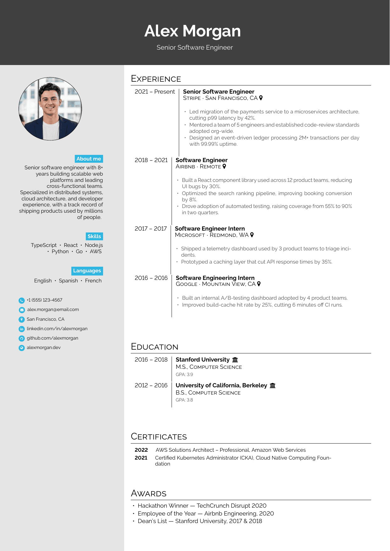 Social Media Manager resume template