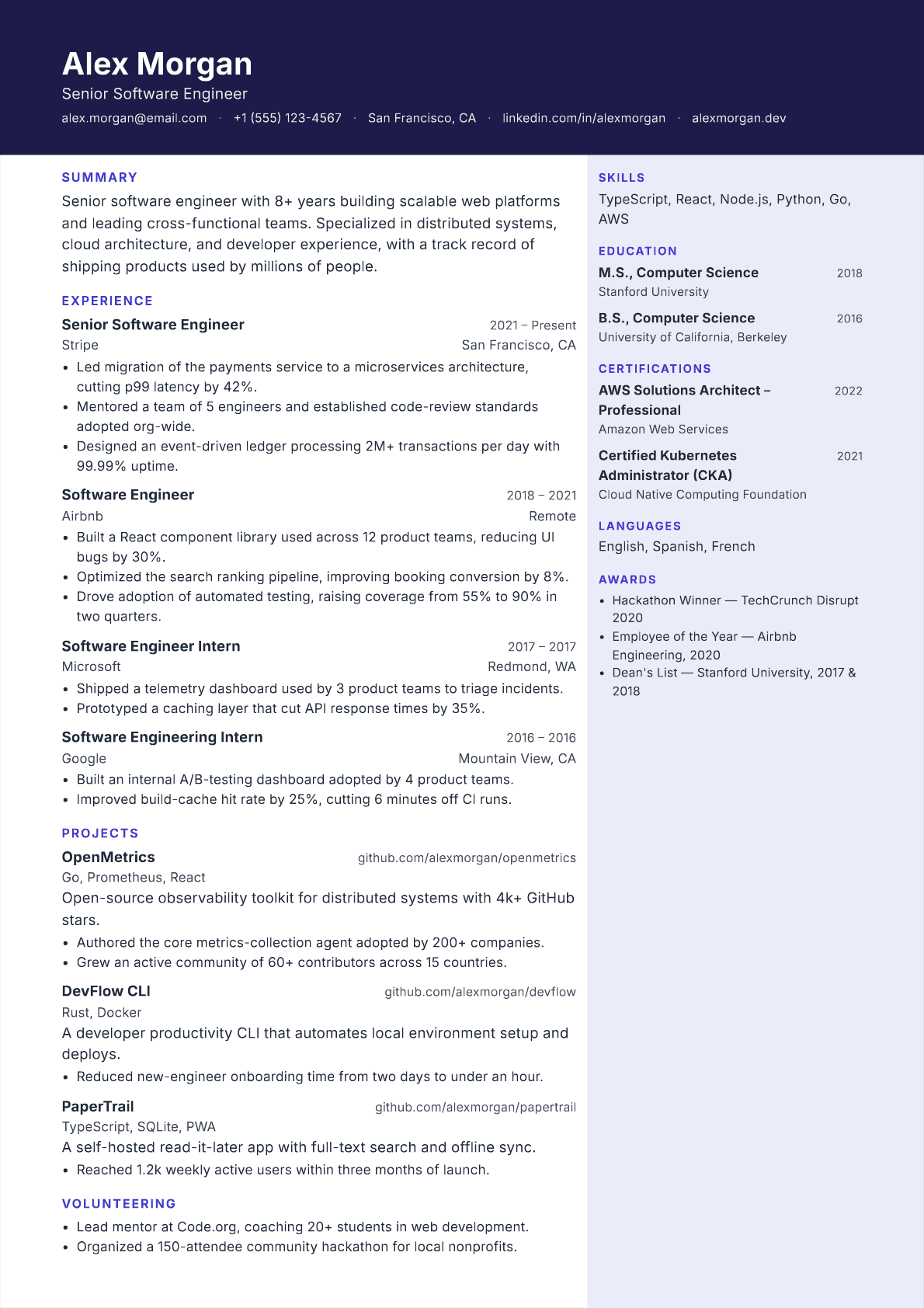 Director of Human Resources resume template