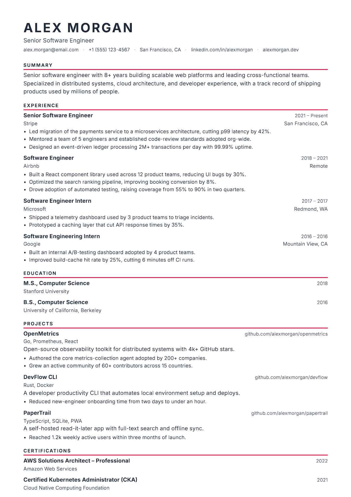 Copywriter resume template