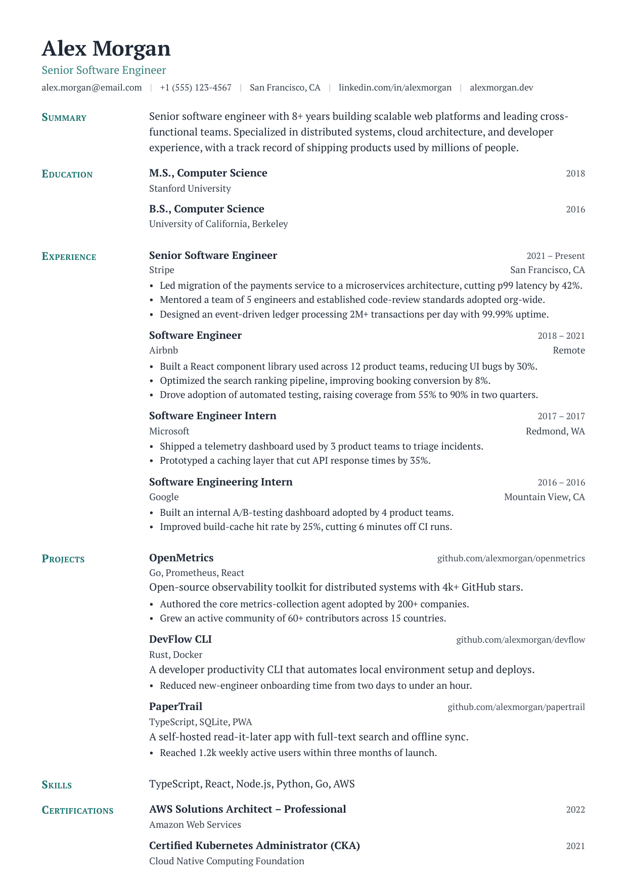 Research Data Scientist resume template