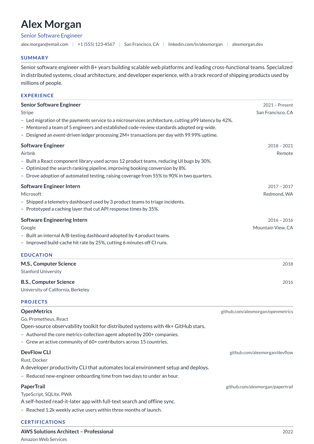 Data Analyst resume template