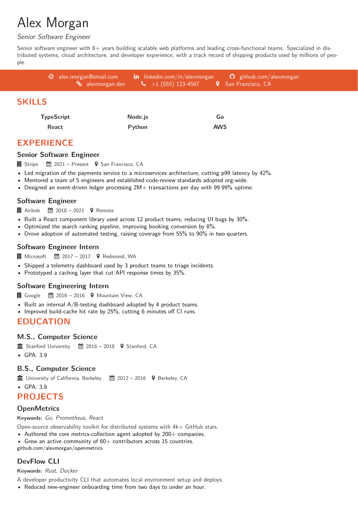 Marketing Analyst LaTeX resume template