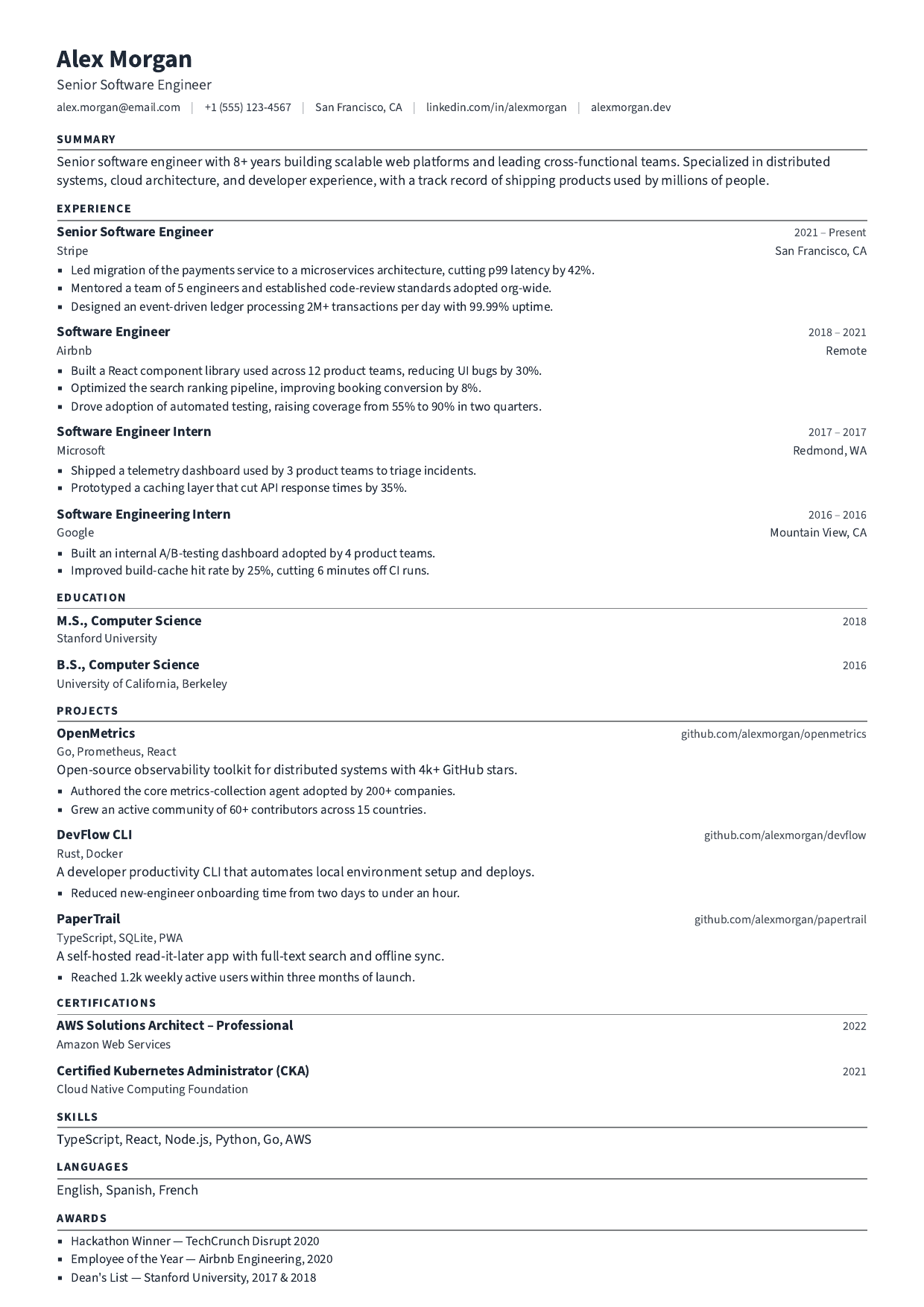 Senior Fleet Manager resume template
