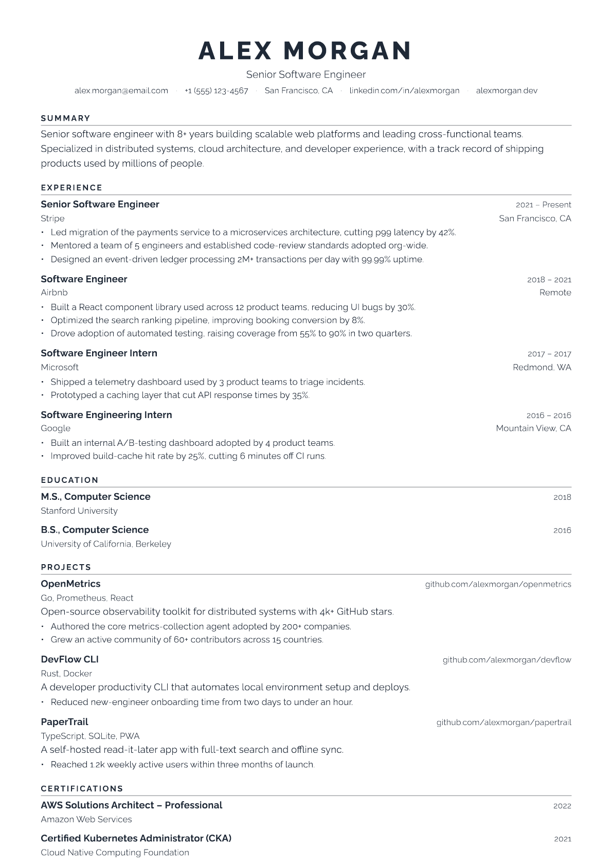 Editorial Designer resume template
