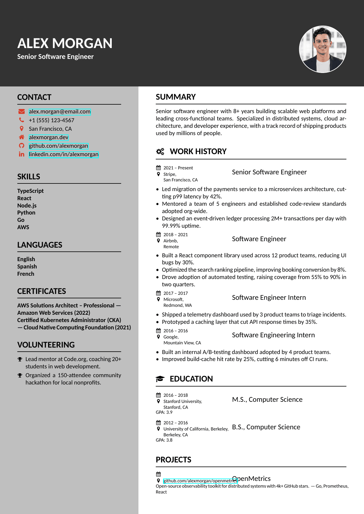 Senior HR Manager LaTeX resume template