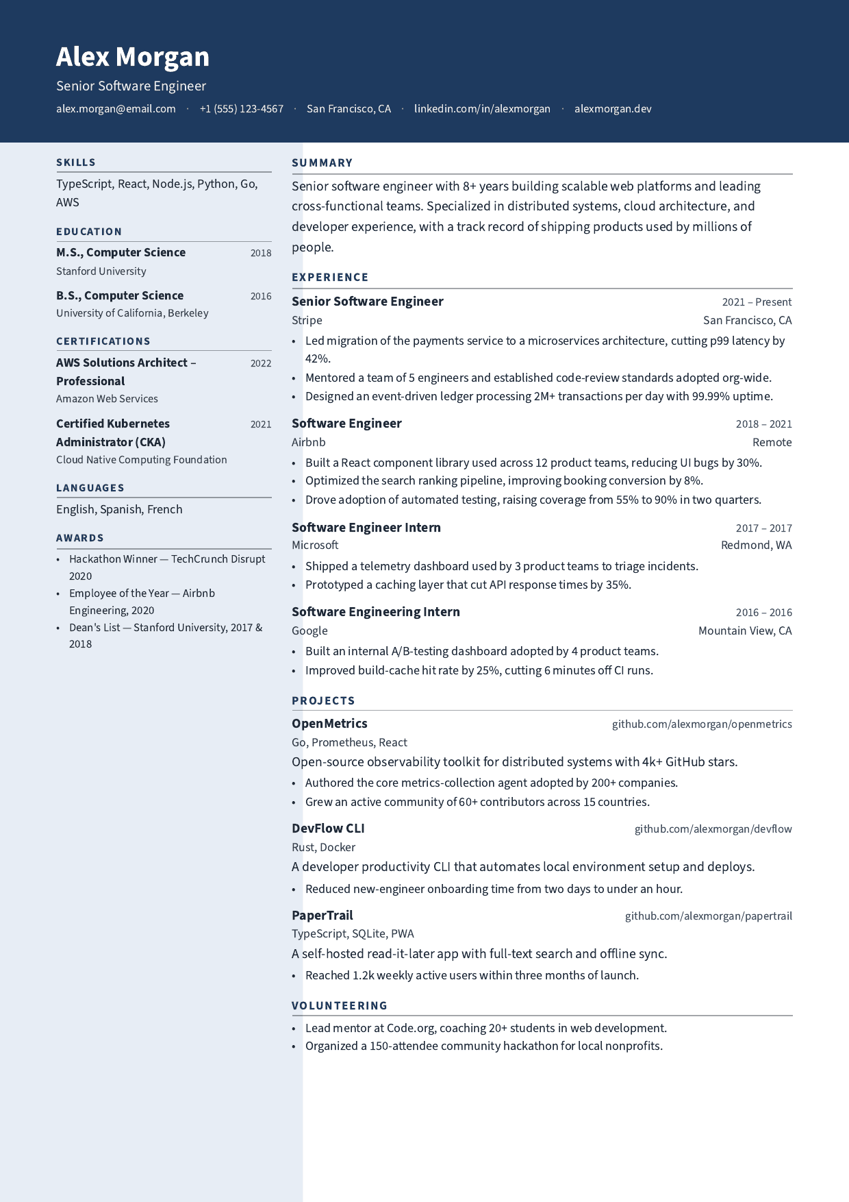 Logistics Manager resume template