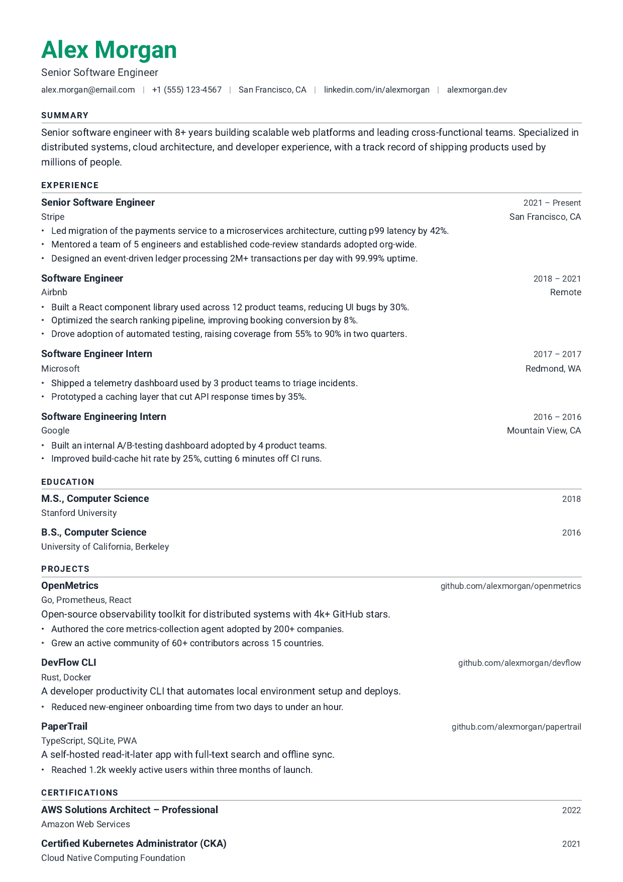 Growth Marketing Manager resume template