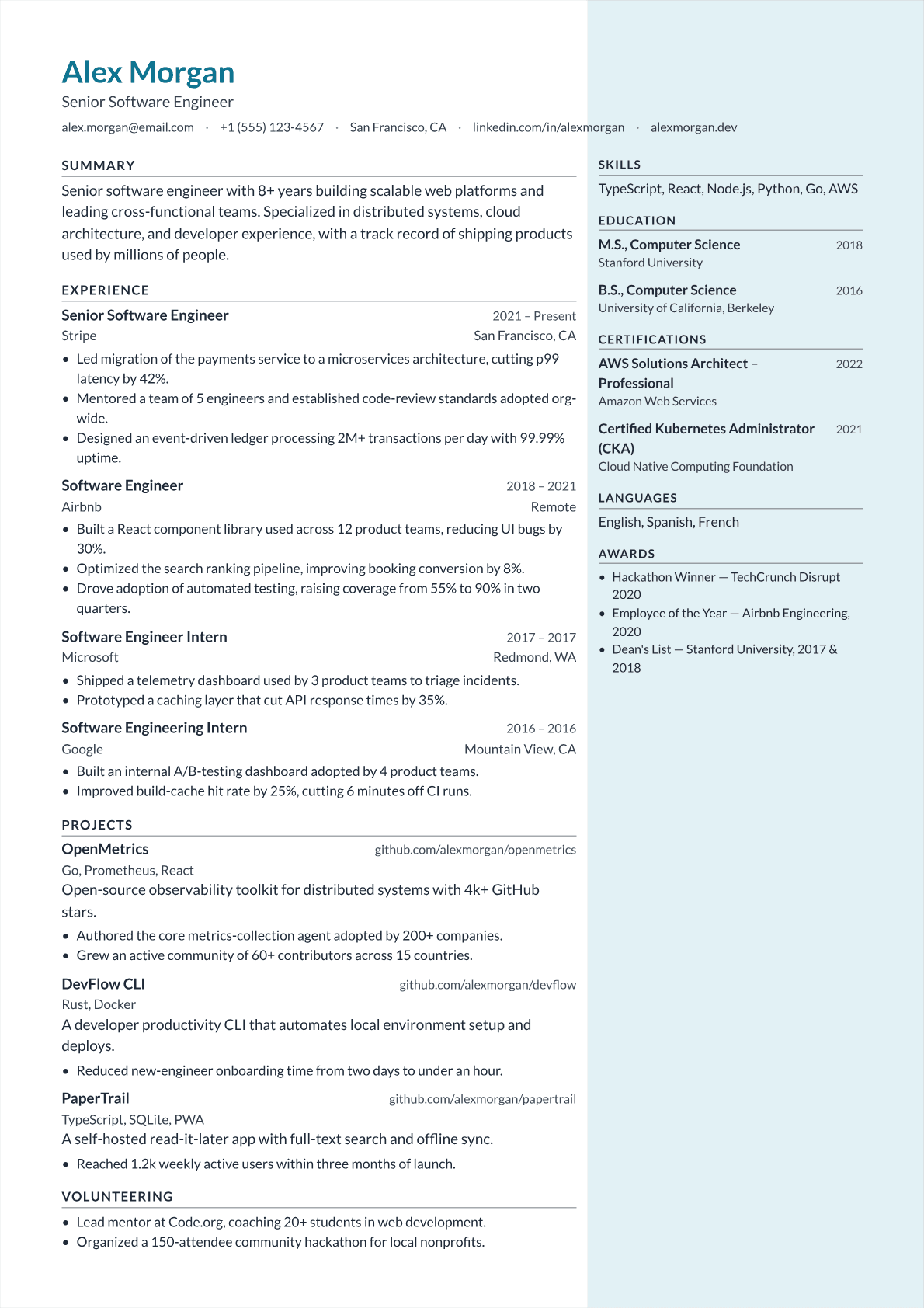 Marine Engineer resume template