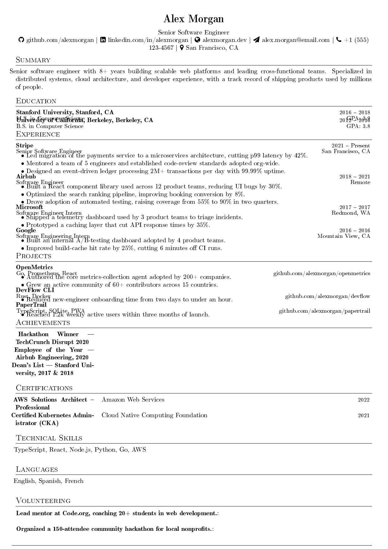 Off-Campus Resume resume template