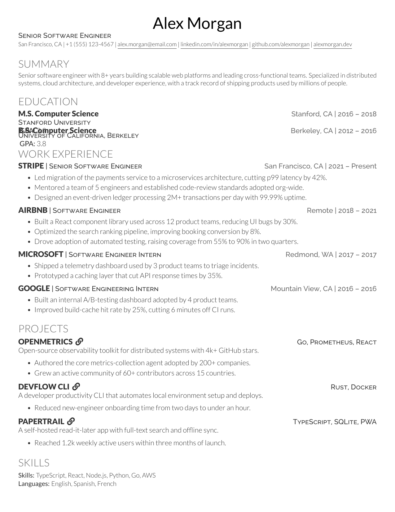 Digital Marketing Specialist LaTeX resume template