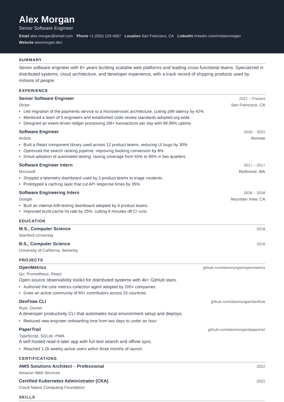 Senior Compliance Officer resume template