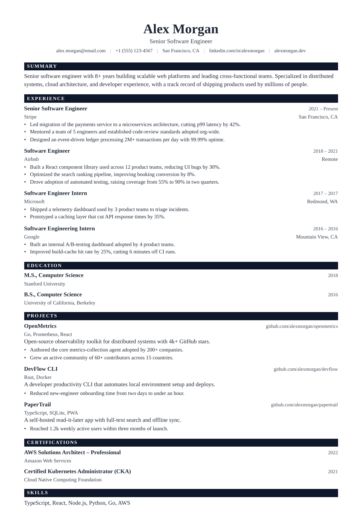 Head of Communications resume template