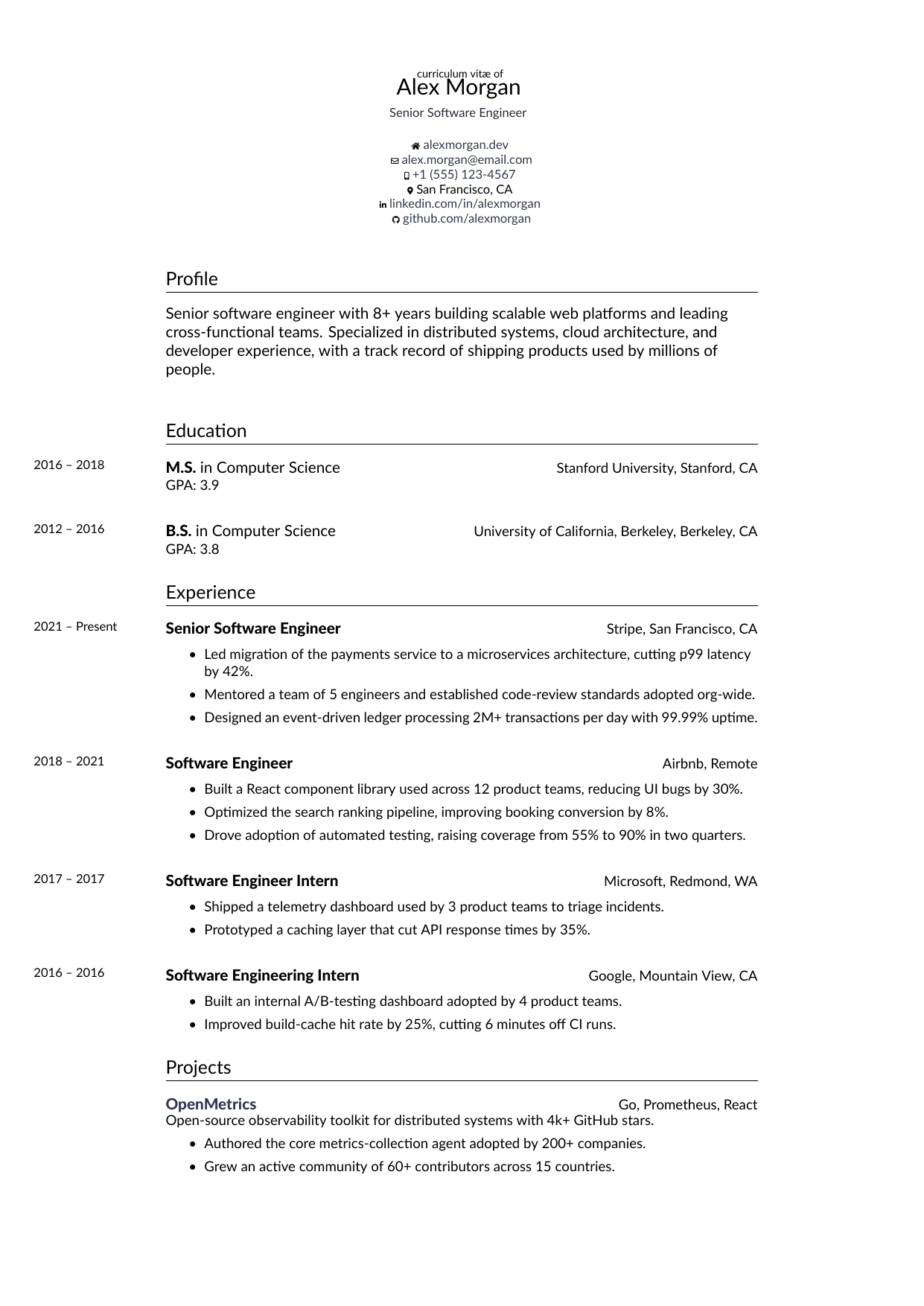 Cyber Security LaTeX resume template