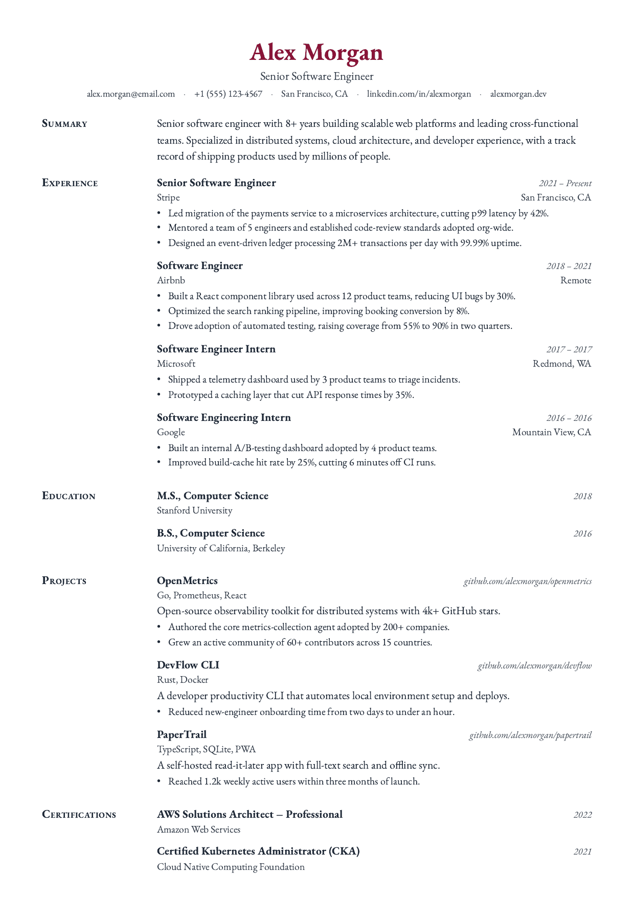 Director of Investor Relations resume template