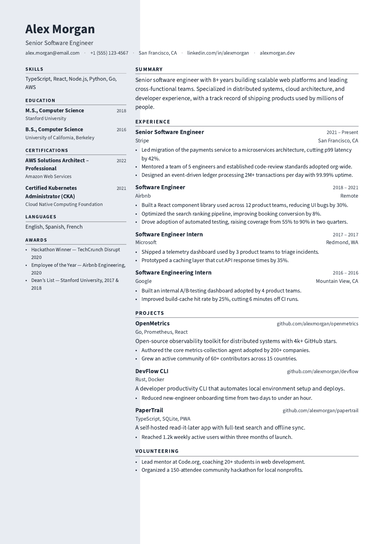 Business Analyst resume template
