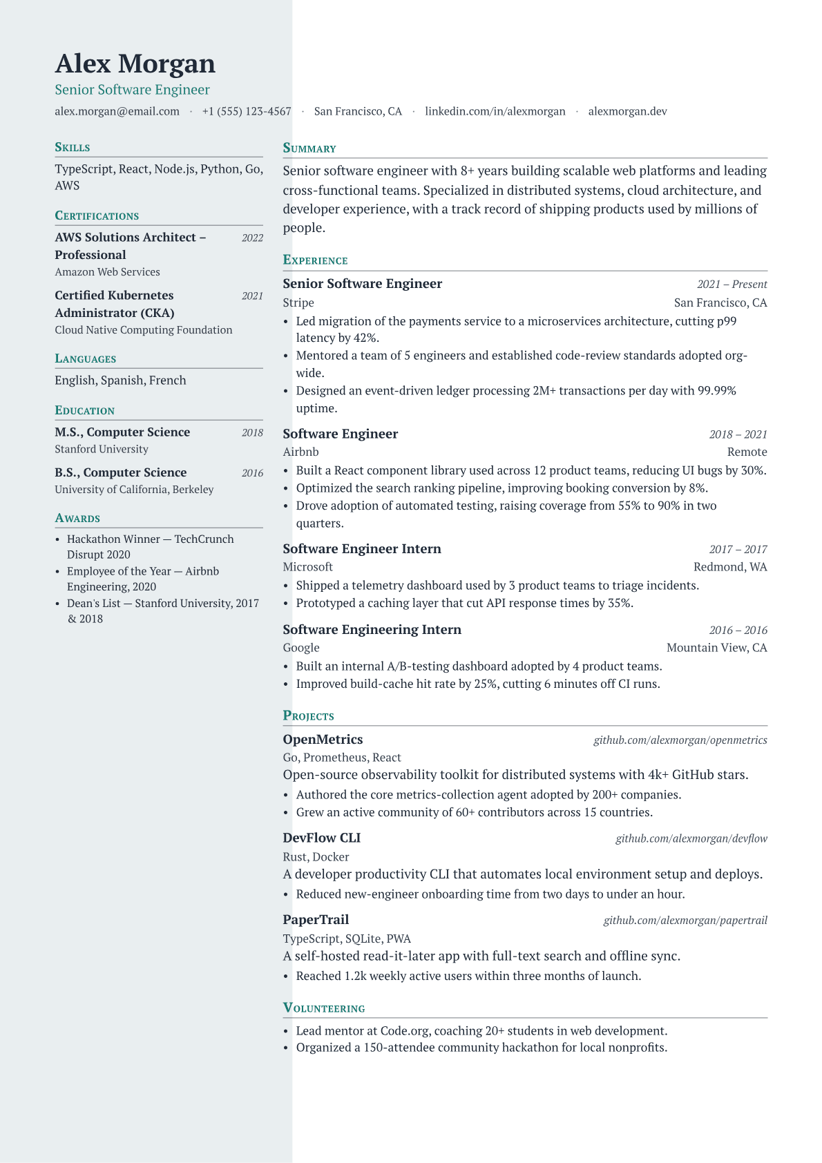 Head of Port Operations resume template