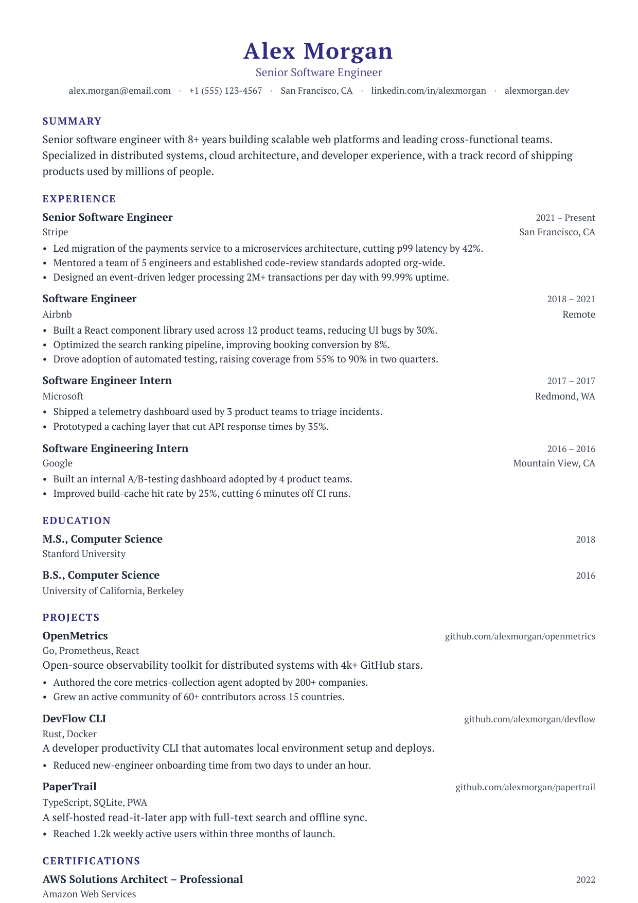 Head of Human Resources resume template