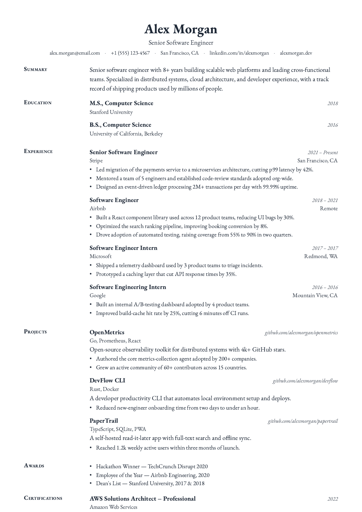 Director of Academic Affairs resume template