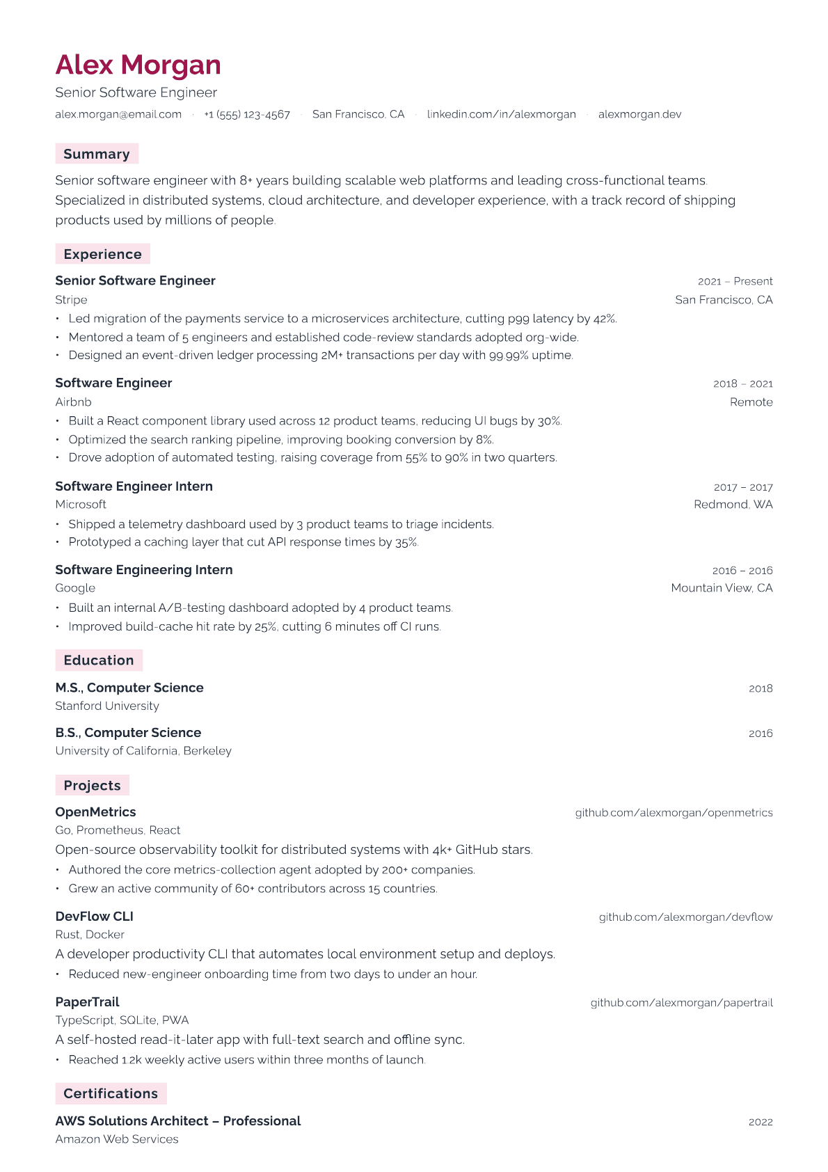 Mental Health Counselor resume template