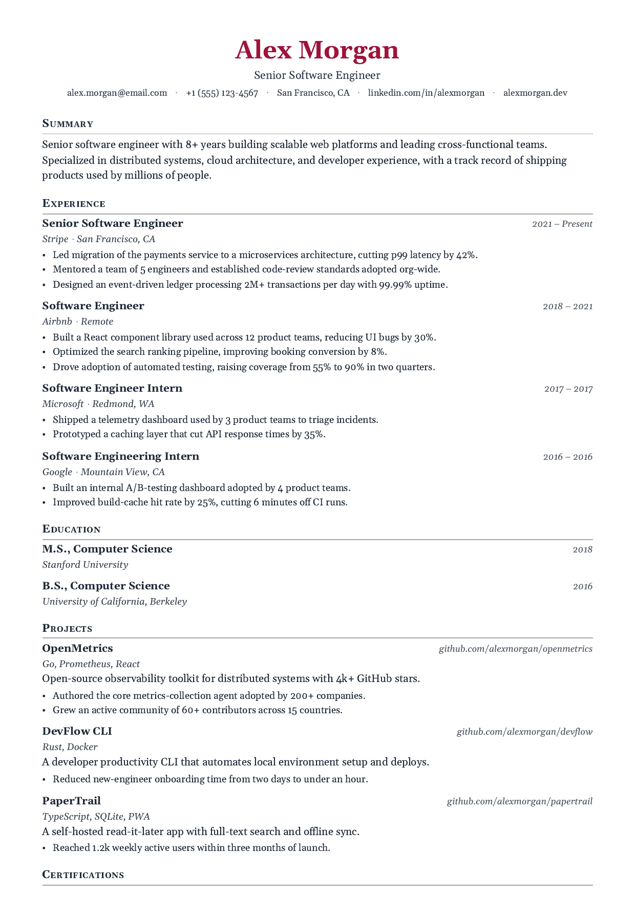 Interior Designer resume template