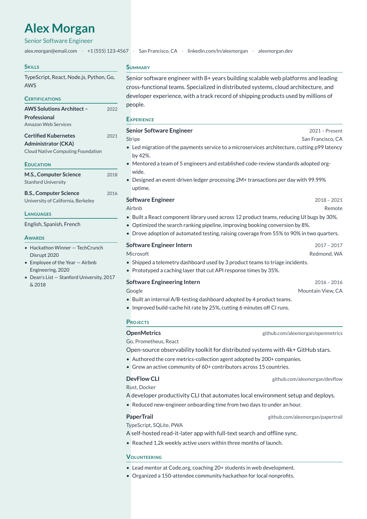 Staff Nurse resume template