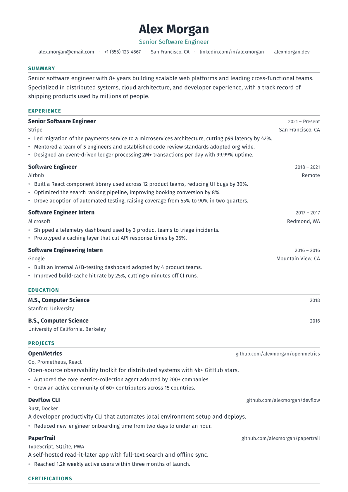 Junior Sales Representative resume template