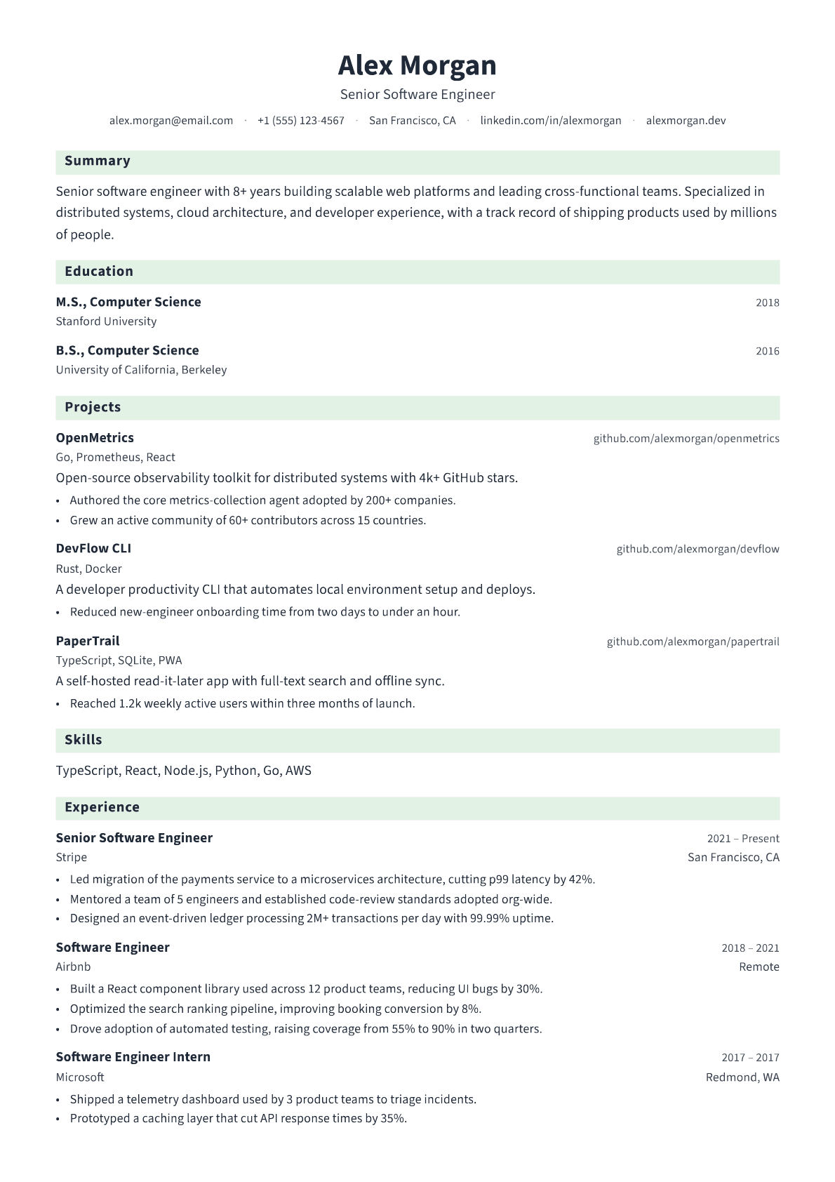 Management Trainee resume template